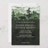 野生の鮮やかな緑の山々に結婚は 招待状 (正面)