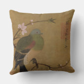野生の鳥のヴィンテージの古く日本のな絵画 クッション (裏面)