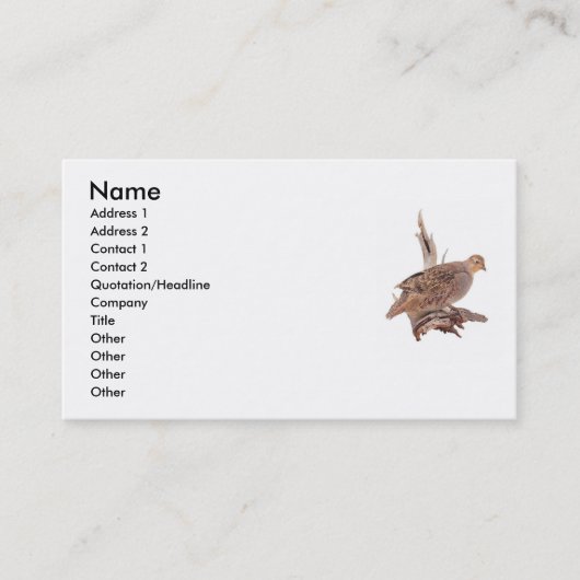 野生の鳥 名刺 (正面)