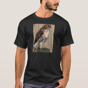 野生の鳥: 赤後につかれたタカ Tシャツ