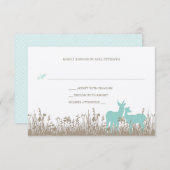 野生の鹿がテーマの結婚式への招待状 出欠カード (正面/裏面)