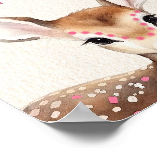 野生の鹿の赤ちゃんシャワーへようこそ ポスター (角)