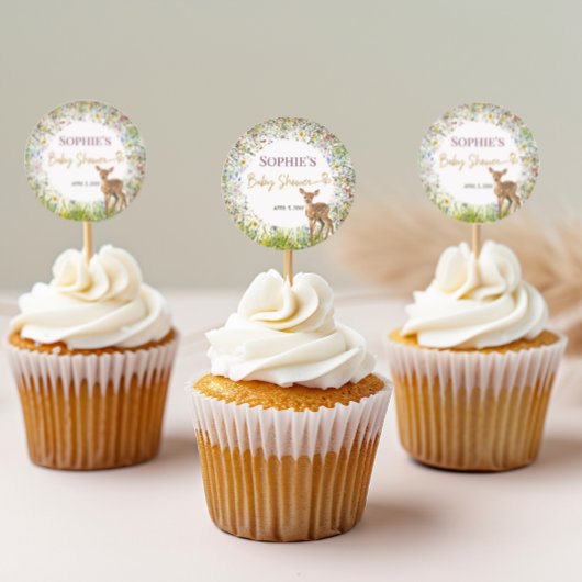 野生の鹿の赤素朴ちゃんシャワー ラウンドシール