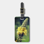 野生の黄色いムレインのパーソナライズされた花 ラゲッジタグ (正面縦)