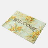 野生の黄色い花を歓迎 ドアマット (アングル)