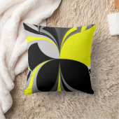 野生の黄色い黒の抽象芸術 クッション (ブランケット)