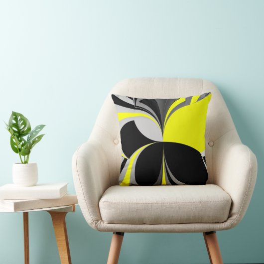 野生の黄色い黒の抽象芸術 クッション (椅子)