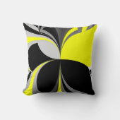 野生の黄色い黒の抽象芸術 クッション (正面)