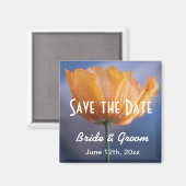 野生の黄色のポピーの花の日付磁石を保存する。 マグネット (正面/裏面)