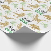 野生の黄金エレガントの恐竜 ラッピングペーパー (角)