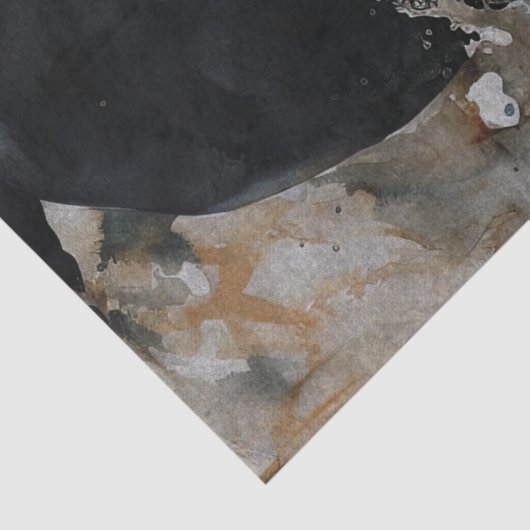 野生の黒い馬のデコページ 薄葉紙 (詳細)