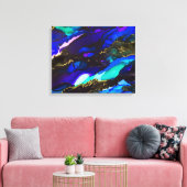 野生の黒と紫のアルコールイン絵画ズ キャンバスプリント (インサイチュ (リビング))