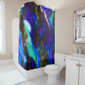 野生の黒と紫のアルコールイン絵画ズ シャワーカーテン (インサイチュ)