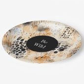 野生の黒クリームヒマワリ豹の動物 ペーパープレート (アングル)