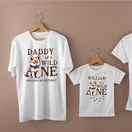 野生の1つのウッドランズのオオカミの誕生日の家族のパパ Tシャツ