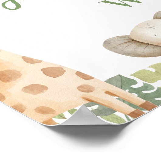 野生の1つのサファリ動物の最初の年の写真マイルストーン ポスター (角)