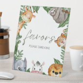 野生の1つのサファリ動物の赤ちゃんシャワーの好意 台座サイン (インサイチュ)