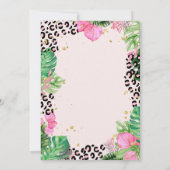 野生の1つのジャングル動物葉の赤ちゃんシャワー 招待状 (裏面)