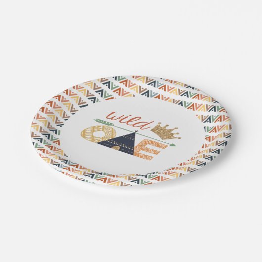 野生の1つのテーマはアステカな種族のパーティーのプレートをめっきします ペーパープレート (アングル)