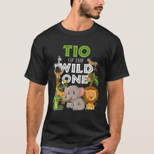 野生の1つの動物園の誕生日サファリジャングルアニ Tシャツ