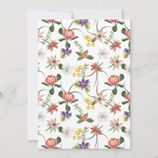 野生の1つの可愛いサファリフローラのジャングル動物の動物園 招待状 (裏面)