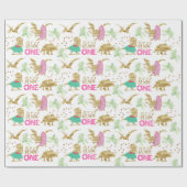 野生の1つの可愛い恐竜 ラッピングペーパー (フラット)