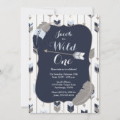 野生の1つの種族の矢の誕生会のブルーグレー 招待状 (正面)