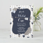 野生の1つの種族の矢の誕生会のブルーグレー 招待状 (スタンド正面)