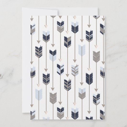 野生の1つの種族の矢の誕生会のブルーグレー 招待状 (裏面)