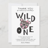 野生の1つの第1誕生日 サンキューカード (正面)
