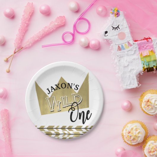 野生の1つの紙皿の最初誕生日のプレート ペーパープレート (パーティー)