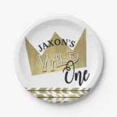 野生の1つの紙皿の最初誕生日のプレート ペーパープレート (正面)