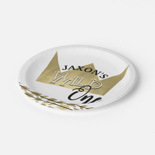 野生の1つの紙皿の最初誕生日のプレート ペーパープレート (アングル)