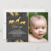 野生の1つの誕生日のサンキューカードのジャングル動物 サンキューカード (正面)