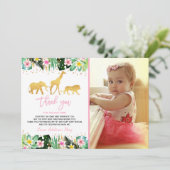 野生の1つの誕生日のサンキューカードのジャングル動物 サンキューカード (スタンド正面)