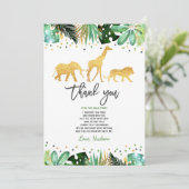 野生の1つの誕生日のサンキューカードのジャングル動物 サンキューカード (スタンド正面)