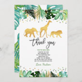野生の1つの誕生日のサンキューカードのジャングル動物 サンキューカード (正面/裏面)