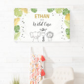 野生の1つの誕生日の旗のサファリのジャングル動物 横断幕 (インサイチュ)