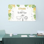 野生の1つの誕生日の旗のサファリのジャングル動物 横断幕 (トレードショー)