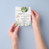 野生の1つの赤ちゃんシャワー無料の予算招待 チラシ (手)