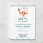 野生の1つの部族ボホブルーアステカボーイ赤ちゃんシャワー 招待状 (正面)