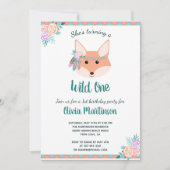 野生の1つのBohoの種族のアステカな女の子の第1誕生会 招待状 (正面)