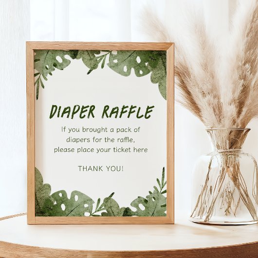 野生の1つは途中サファリベビーおむつラッフル ポスター