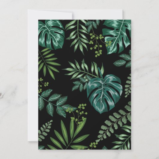 野生の1つ/金ゴールドのジャングルサファリ動物の第1誕生日 招待状 (裏面)