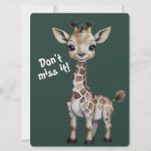 野生の1サファリの冒険：赤ユニークちゃんシャワー 招待状 (裏面)