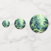 野生の1サファリの赤ちゃんシャワーアフリカのジャングルグリーン コンフェッティ (裏面)