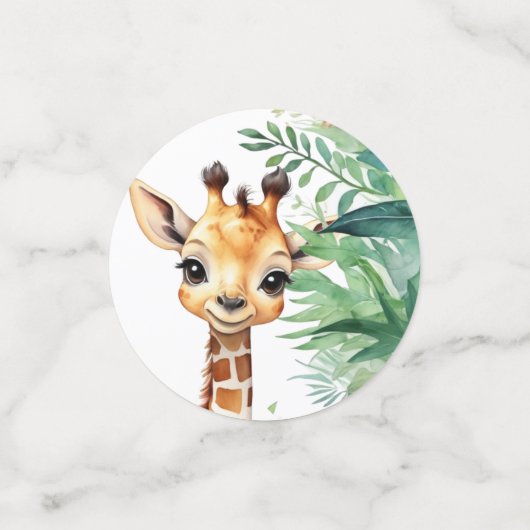 野生の1サファリの赤ちゃんシャワーアフリカのジャングルグリーン コンフェッティ (スモール正面)