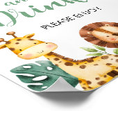 野生の1サファリ動物の食べ物と飲み物の看板 ポスター (角)