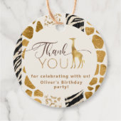 野生の1サファリ動物キリン誕生日ありがとう フェイバータグ (正面)