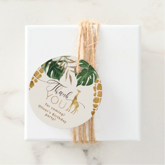 野生の1サファリ動物キリン誕生日ありがとう フェイバータグ (インサイチュ)